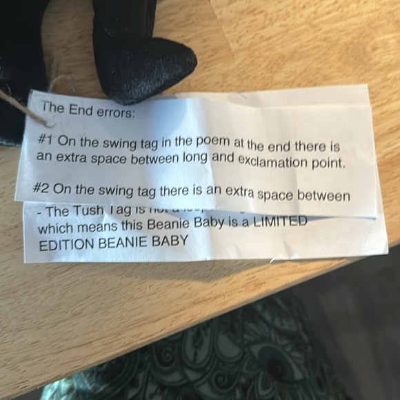 TY BEANIE BABY RARE The End - 3x TAG ERRORS - limited edition - Picture 2 of 8